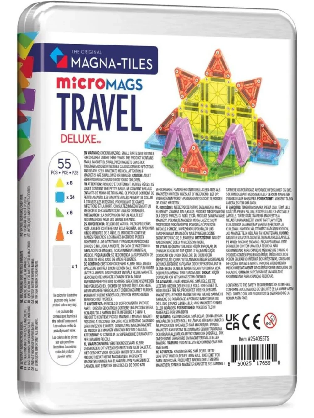 Deluxe 55-Piece Magnetic Building Set - Travel-Friendly Construction Toys